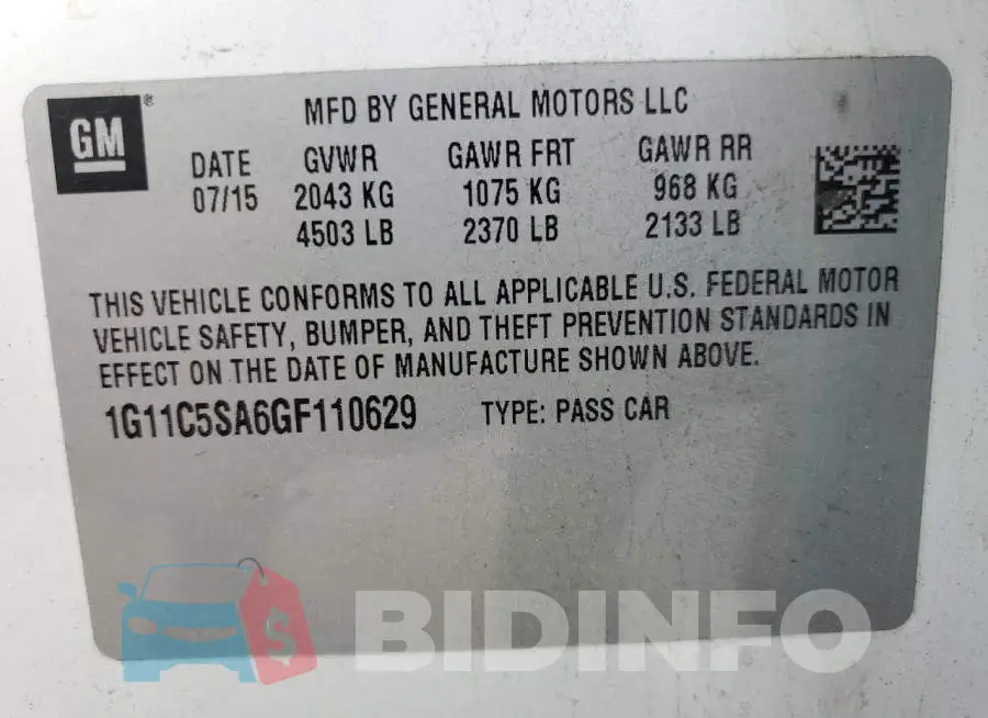 1G11C5SA6GF110629 Photo# 12