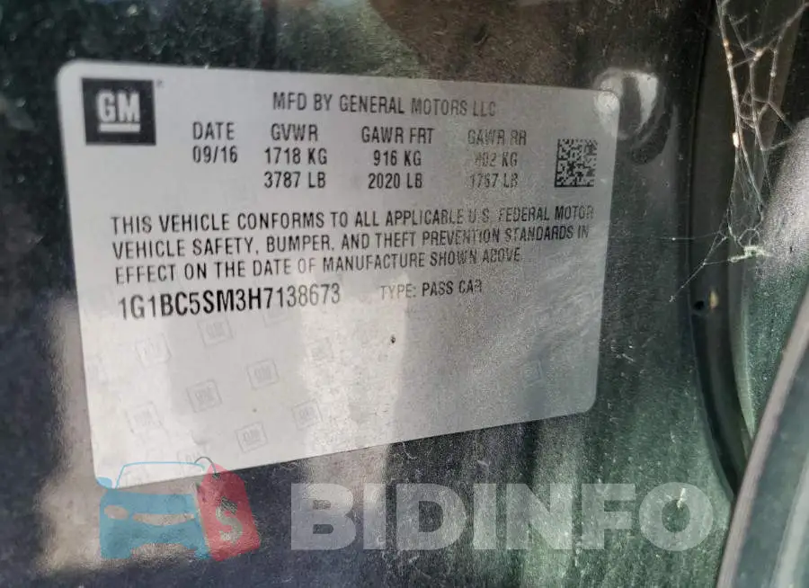 1G1BC5SM3H7138673 Photo# 12