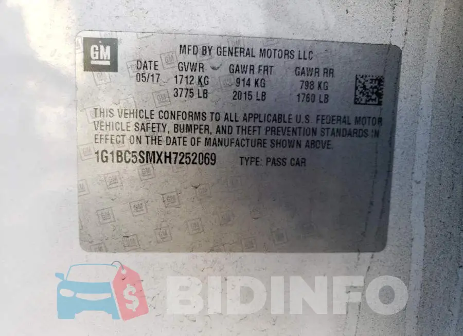 1G1BC5SMXH7252069 Photo# 12