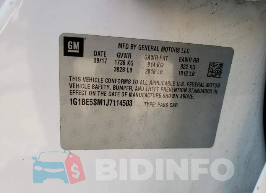 1G1BE5SM1J7114503 Photo# 12