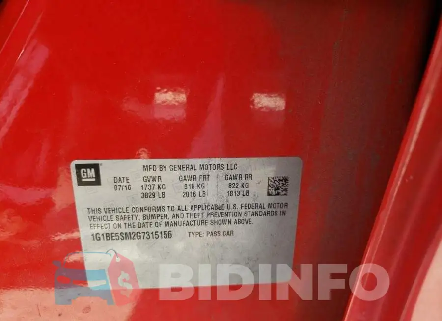 1G1BE5SM2G7315156 Photo# 13