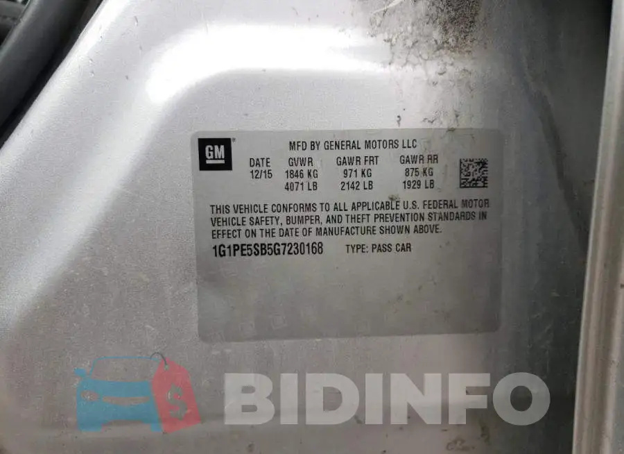 1G1PE5SB5G7230168 Photo# 12