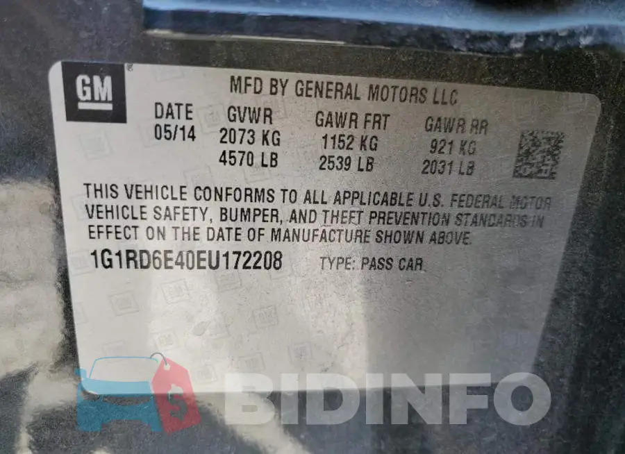 1G1RD6E40EU172208 Photo# 12