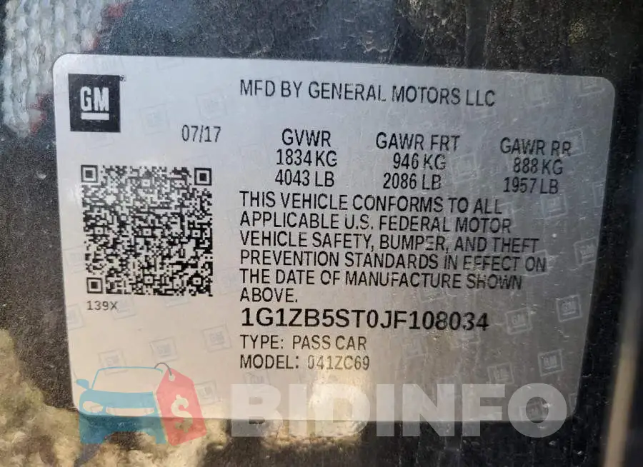 1G1ZB5ST0JF108034 Photo# 10