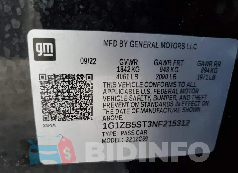 1G1ZB5ST3NF215312 Photo# 12