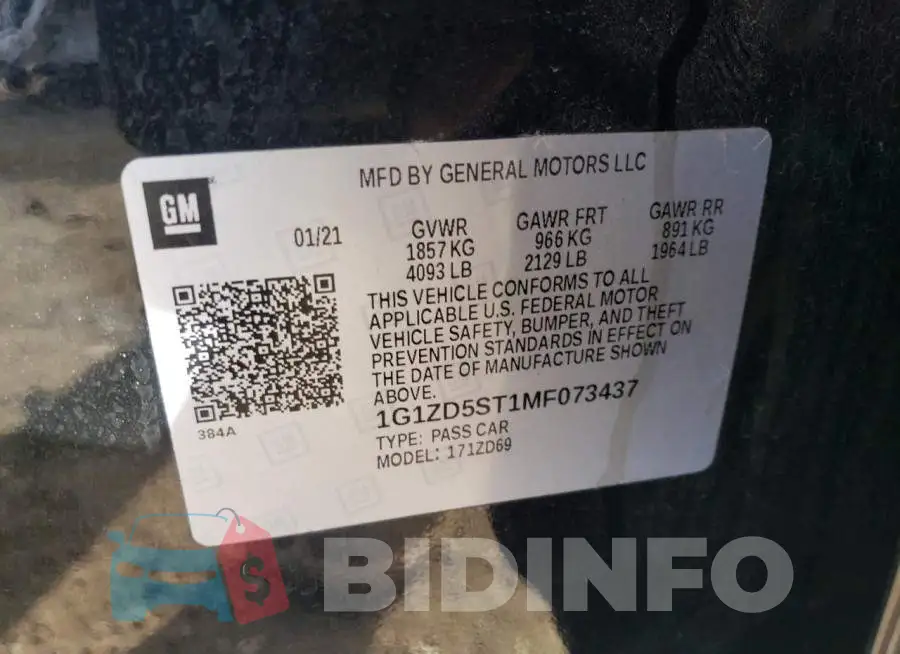 1G1ZD5ST1MF073437 Photo# 12