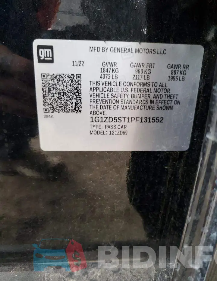 1G1ZD5ST1PF131552 Photo# 13