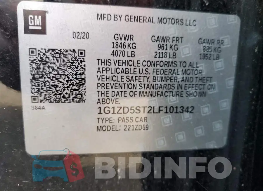 1G1ZD5ST2LF101342 Photo# 13