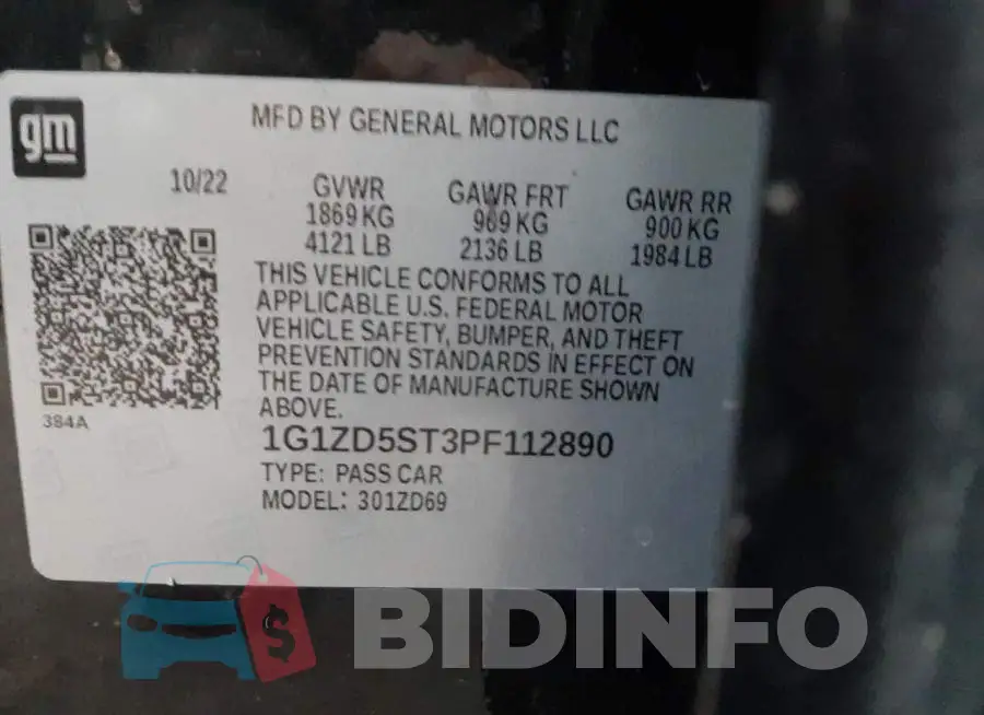 1G1ZD5ST3PF112890 Photo# 12