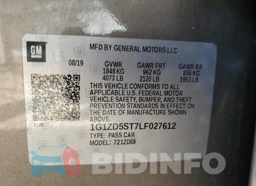 1G1ZD5ST7LF027612 Photo# 12