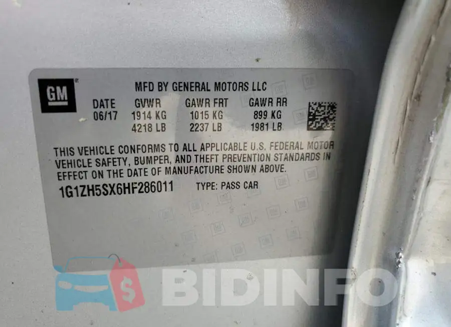 1G1ZH5SX6HF286011 Photo# 12