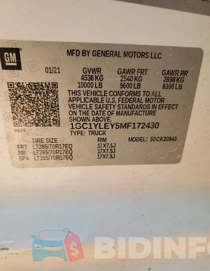 1GC1YLEY5MF172430 Photo# 12