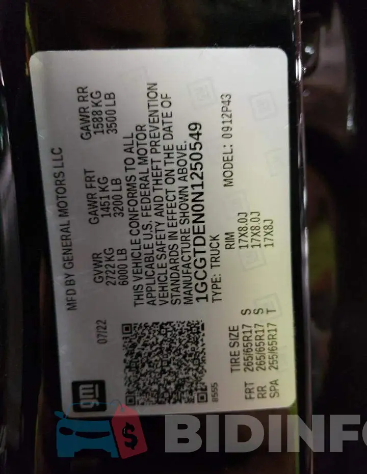 1GCGTDEN0N1250549 Photo# 12