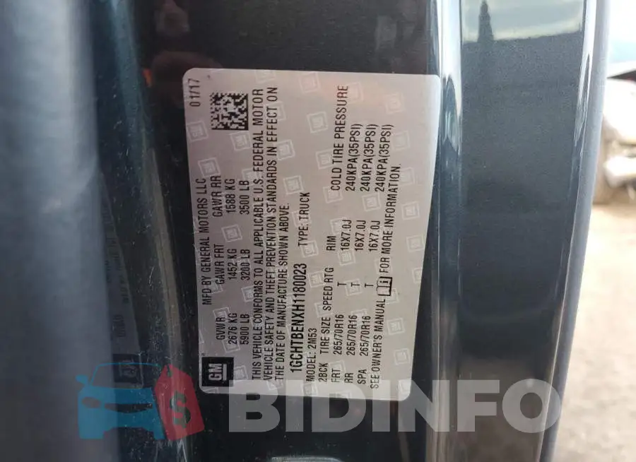 1GCHTBENXH1180023 Photo# 12