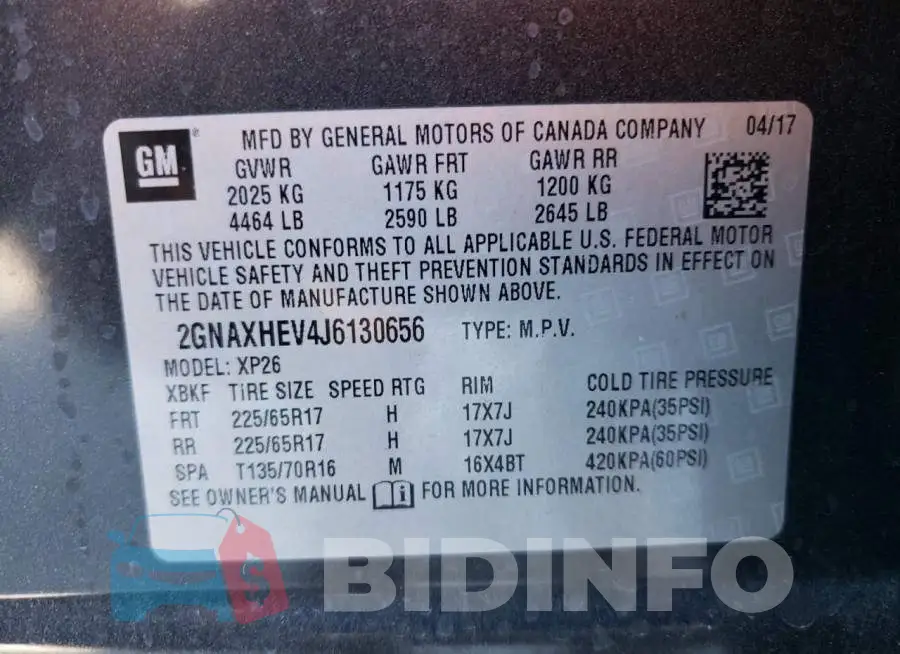 2GNAXHEV4J6130656 Photo# 12