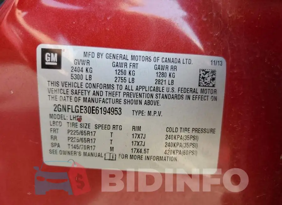 2GNFLGE30E6194953 Photo# 13