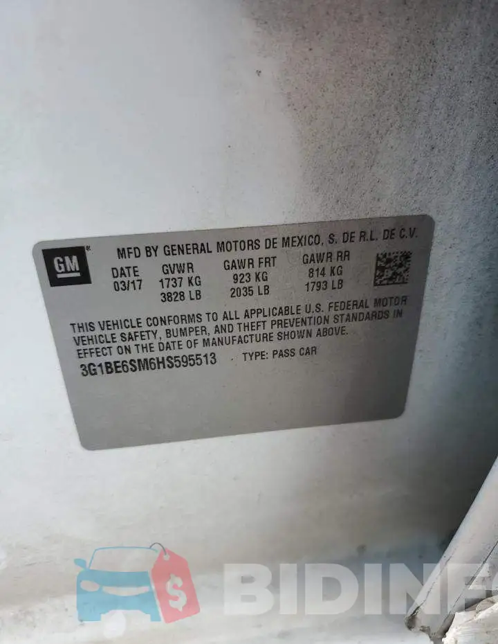 3G1BE6SM6HS595513 Photo# 13