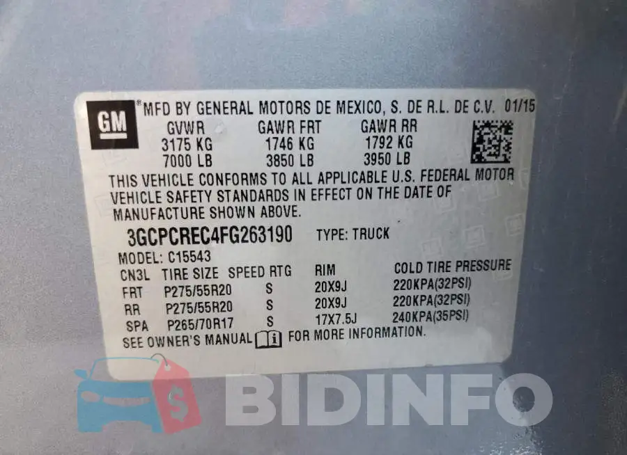 3GCPCREC4FG263190 Photo# 12