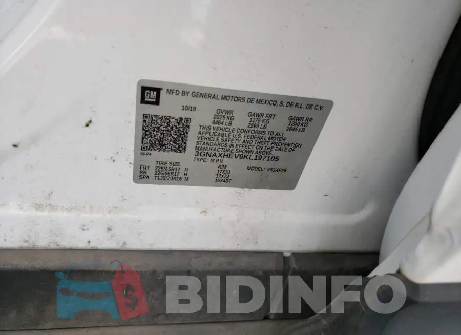 3GNAXHEV9KL197105 Photo# 13