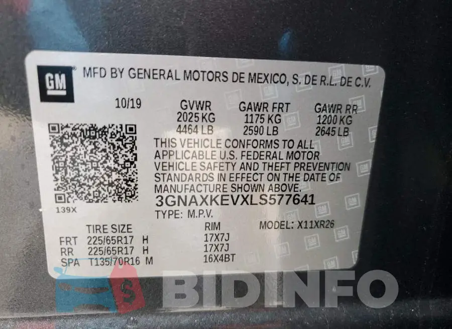 3GNAXKEVXLS577641 Photo# 13