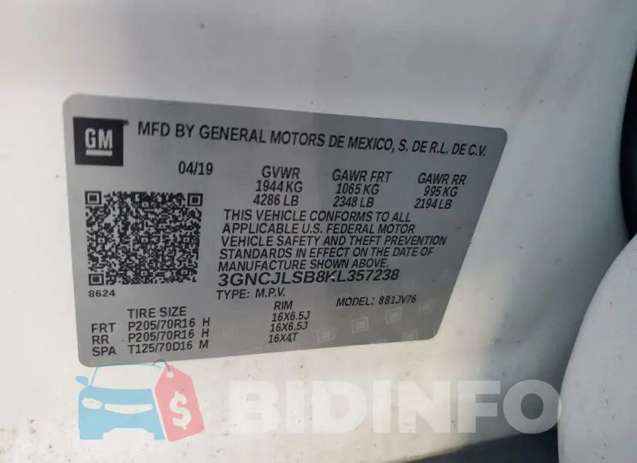 3GNCJLSB8KL357238 Photo# 13