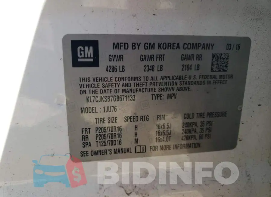 KL7CJKSB7GB671133 Photo# 12