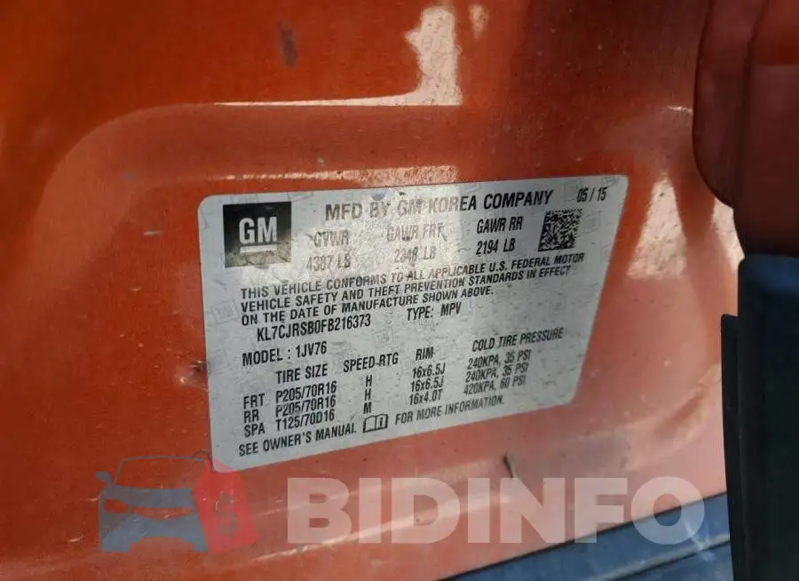 KL7CJRSB0FB216373 Photo# 12