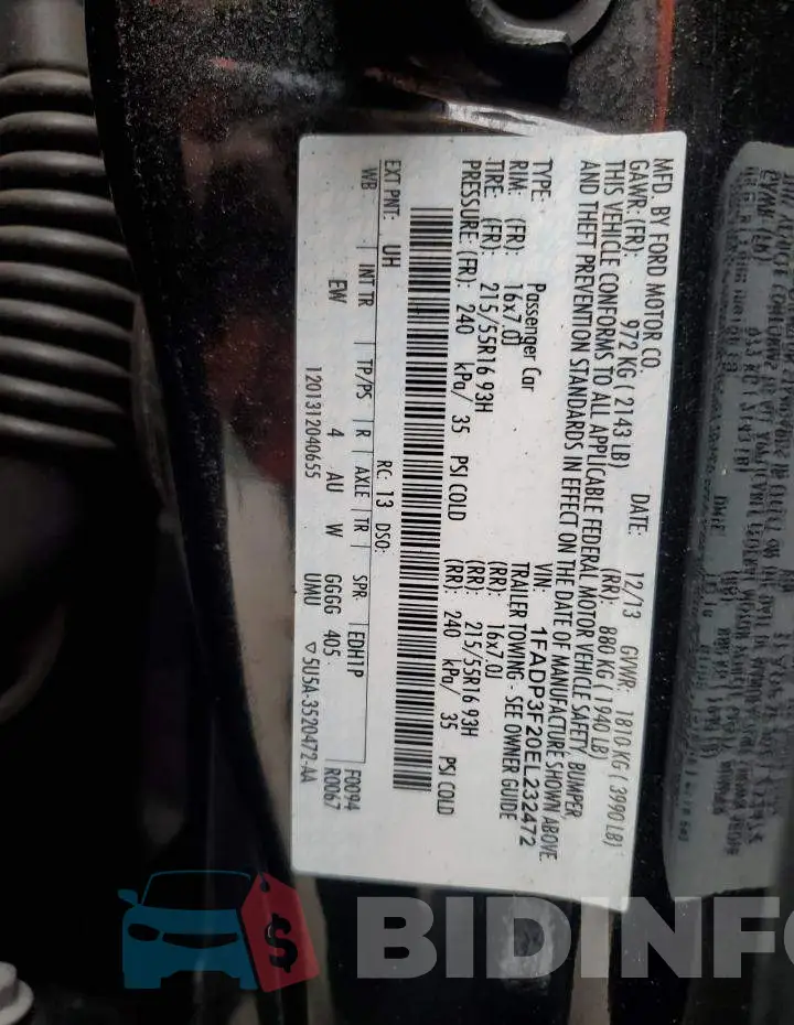 1FADP3F20EL232472 Photo# 12