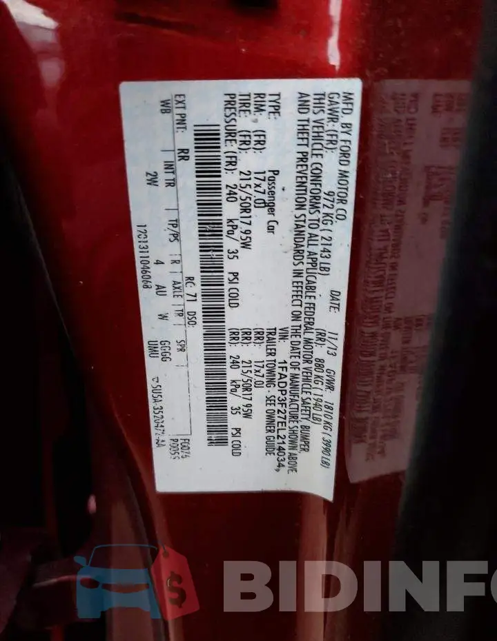 1FADP3F27EL214034 Photo# 12