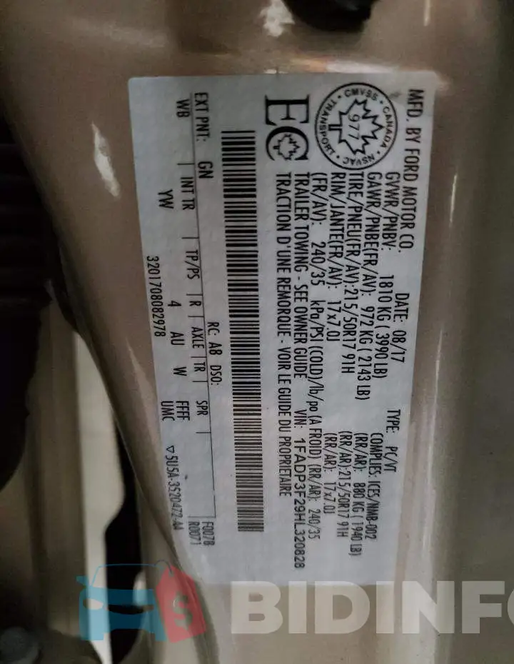 1FADP3F29HL320828 Photo# 12