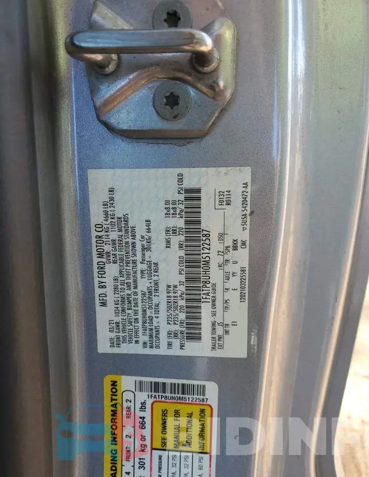 1FATP8UH0M5122587 Photo# 12