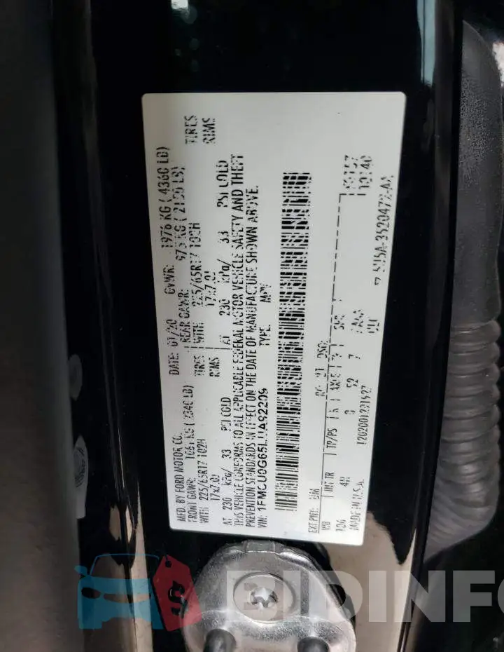 1FMCU0G65LUA92209 Photo# 12