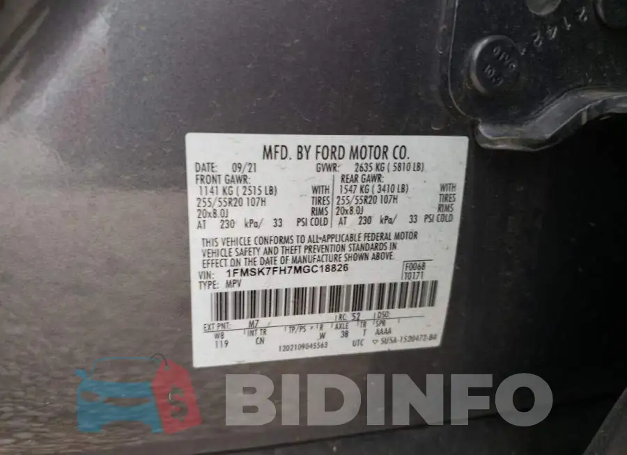 1FMSK7FH7MGC18826 Photo# 13