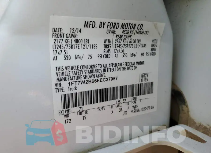 1FT7W2B66FEC27957 Photo# 12