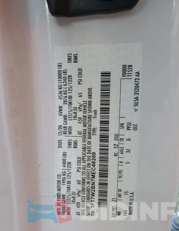 1FT7W2BN7MEC48269 Photo# 12