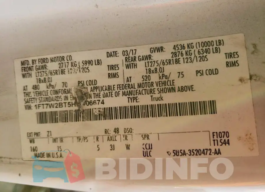 1FT7W2BT5HED06674 Photo# 12