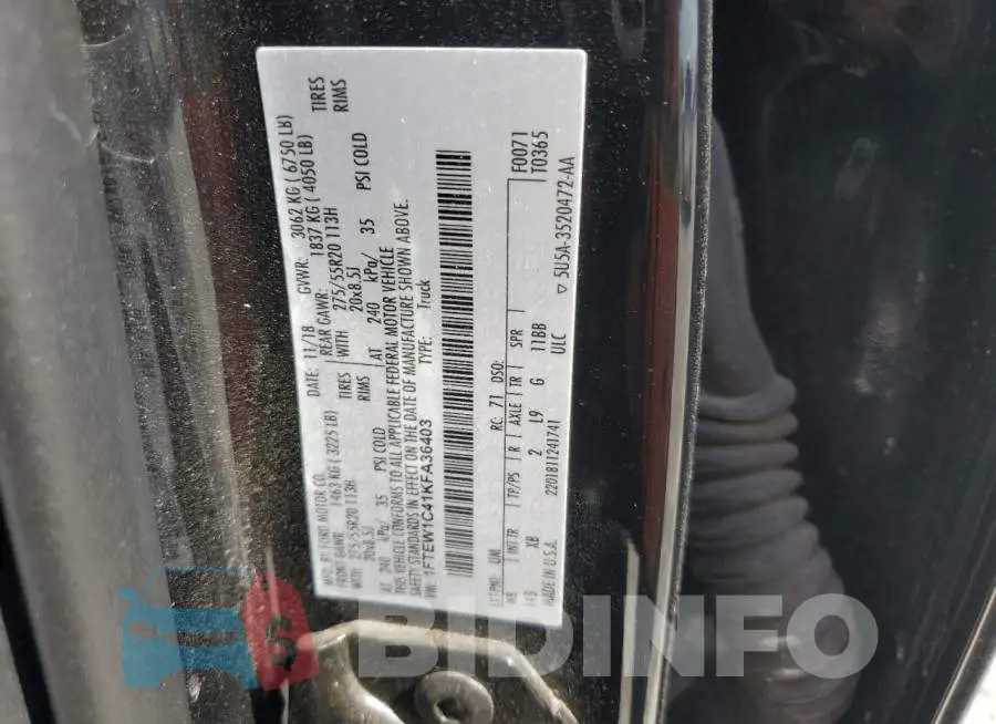 1FTEW1C41KFA36403 Photo# 12