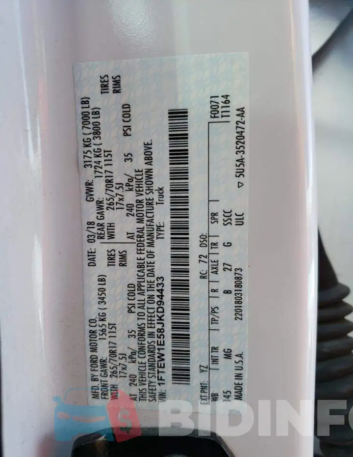 1FTEW1E58JKD94433 Photo# 12