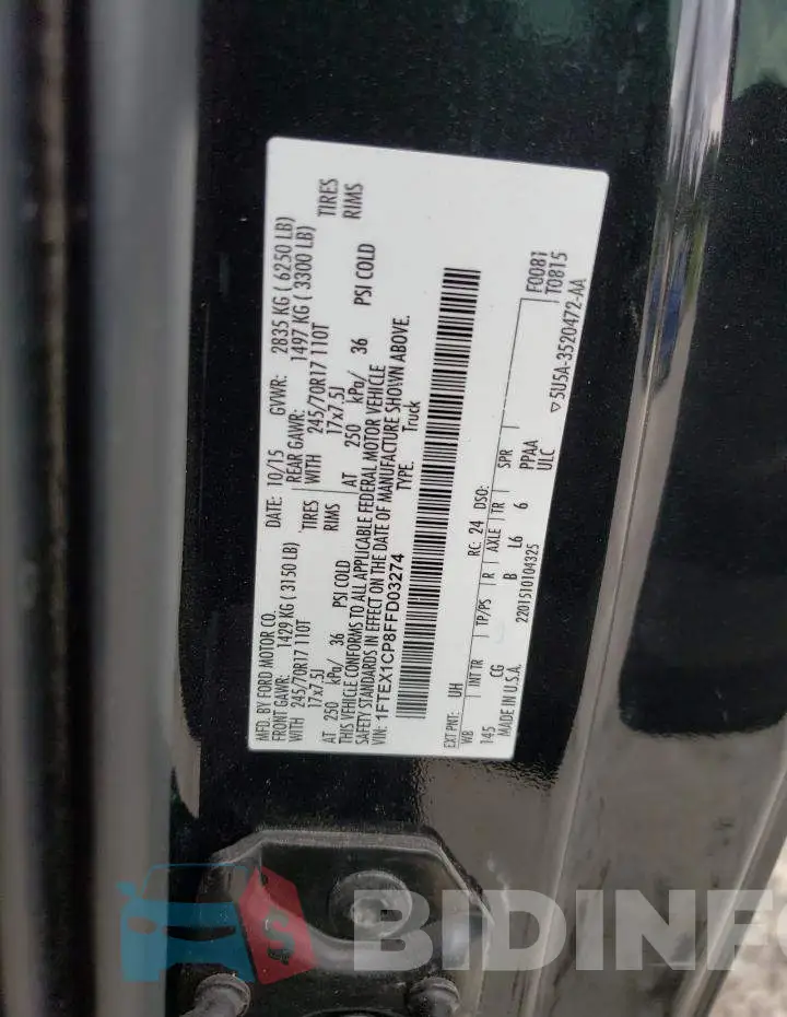 1FTEX1CP8FFD03274 Photo# 12