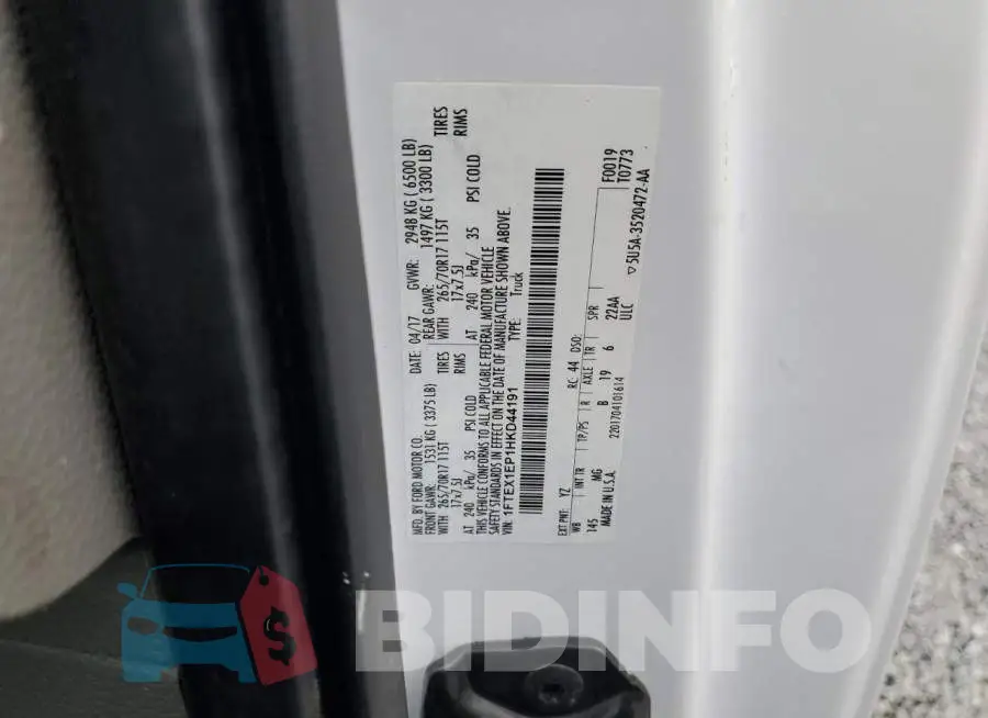 1FTEX1EP1HKD44191 Photo# 12