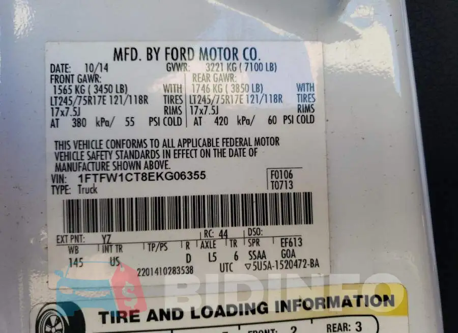 1FTFW1CT8EKG06355 Photo# 13
