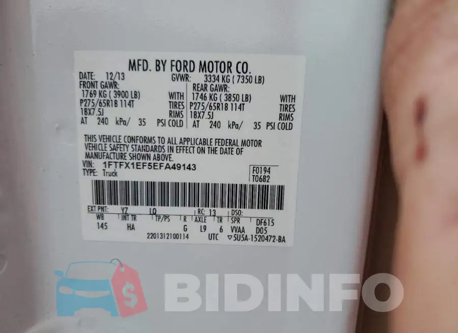 1FTFX1EF5EFA49143 Photo# 12