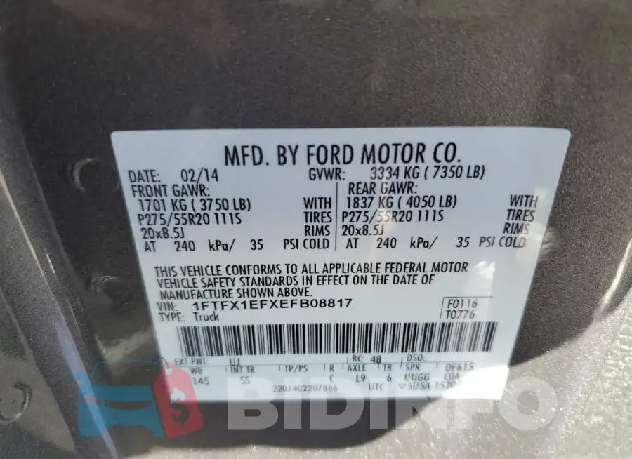 1FTFX1EFXEFB08817 Photo# 12