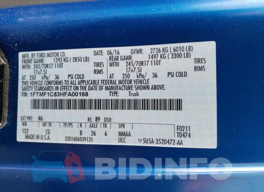 1FTMF1C83HFA00168 Photo# 12
