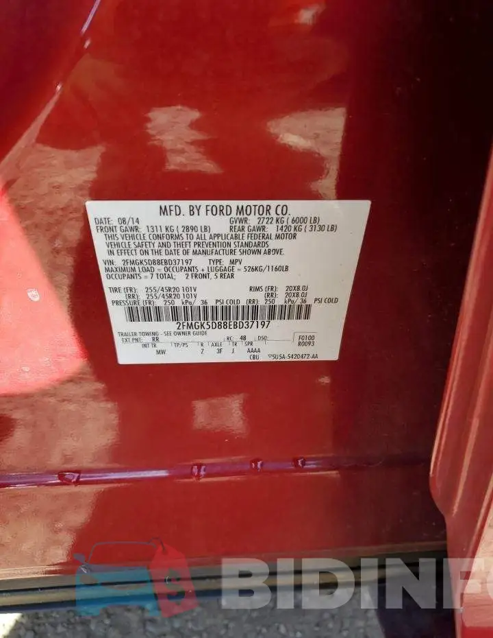 2FMGK5D88EBD37197 Photo# 13