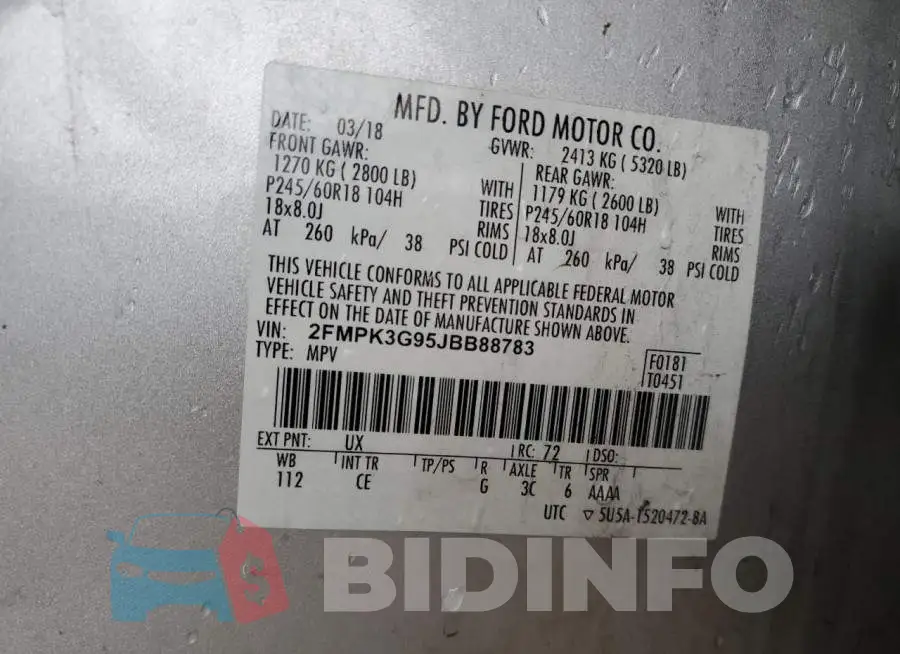 2FMPK3G95JBB88783 Photo# 13