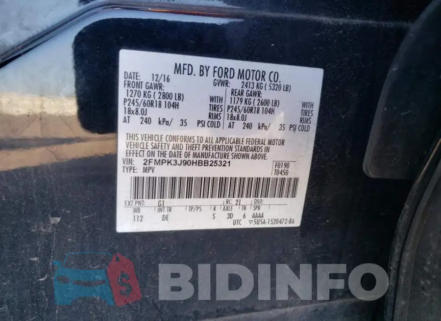 2FMPK3J90HBB25321 Photo# 12