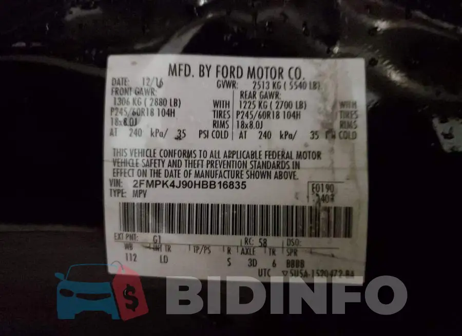 2FMPK4J90HBB16835 Photo# 12