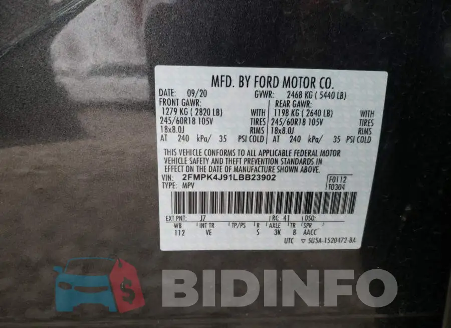 2FMPK4J91LBB23902 Photo# 12