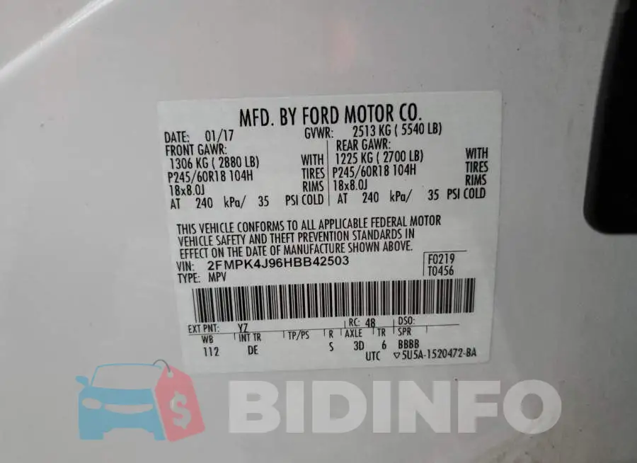 2FMPK4J96HBB42503 Photo# 13